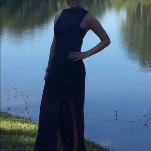 Size 2 two piece long navy blue formal